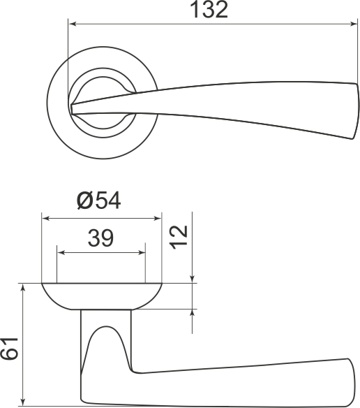 картинка Ручка раздельная R.LD54.Columba (Columba LD80) SN/CP-3 матовый никель/хром
