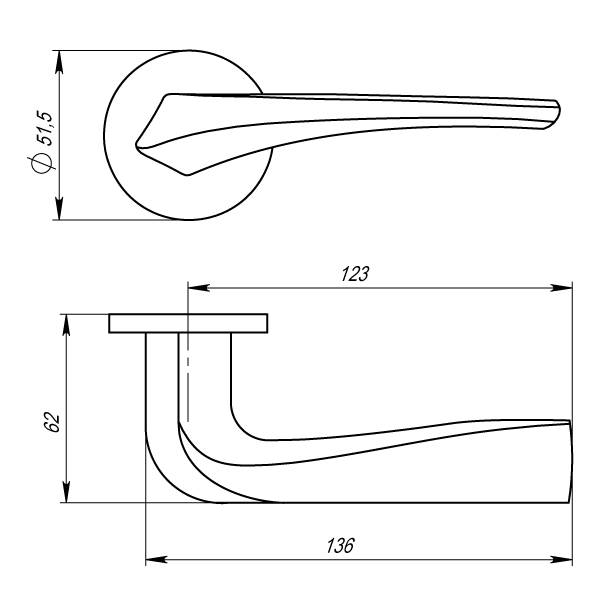 картинка Ручка раздельная FLAME URS SN-3 Матовый никель