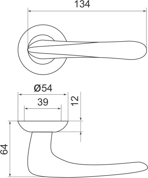 картинка Ручка раздельная Pava LD42-1CP-8 хром TECH (кв. 8х140)