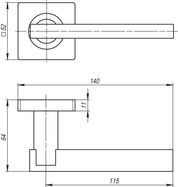 картинка Ручка раздельная ORBIS SQ004-21SN/CP-3 мат никель/хром