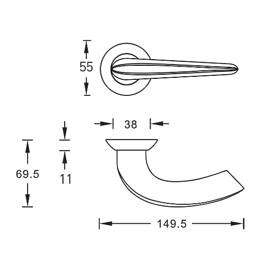 картинка Ручка ARCHIE SILLUR 120 S.CHROME/P.CHROME (матовый хром / хром блестящий)